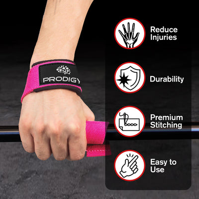 Weightlifting Wrist Straps - Black - Dark Green - Pink
